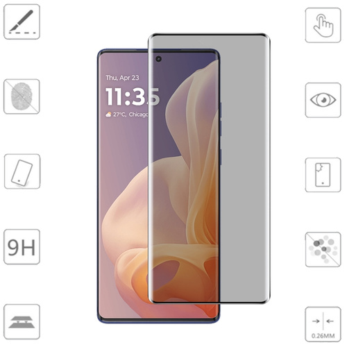 F�r Motorola Moto G85 5G 4D Privacy Full Curved Hart Glas Folie Schutz