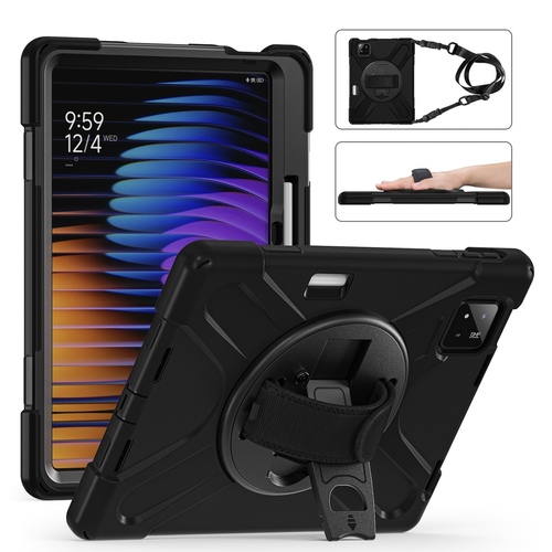 F�r Xiaomi Pad 7 / 7 Pro Silikon Hybrid Tasche Schultergurt Halterung