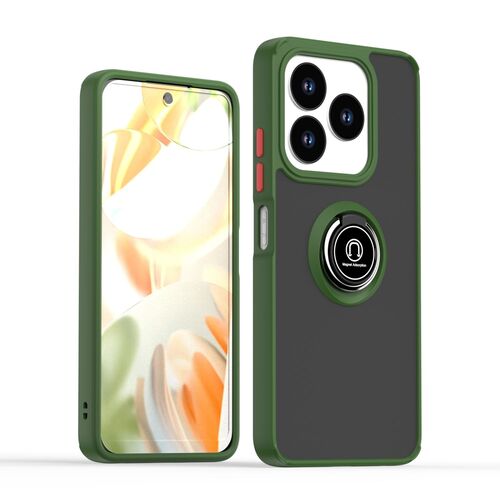 F�r ZTE Blade V60 Smart / Blade A75 4G Design TPU PC Ring H�lle H Gr�n