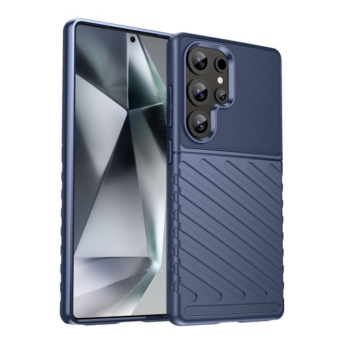 F�r Samsung Galaxy S25 Ultra Schockfeste Thunderbolt TPU H�lle Blau