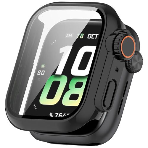 F�r Honor Watch 5 Kunststoff PC Smart H�lle + H9 Hart Glas Schwarz