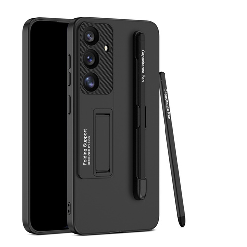 F�r Samsung Galaxy S25 GKK D�nne H�lle Stifthalterung + Stift Schwarz