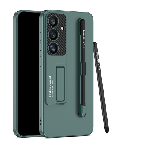 F�r Samsung Galaxy S25 GKK D�nne H�lle Stifthalterung + Stift Gr�n