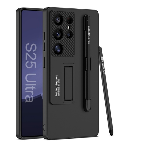 F�r Samsung Galaxy S25 Ultra GKK H�lle Stifthalterung + Stift Schwarz