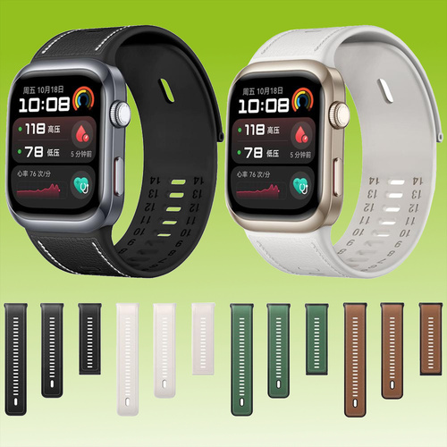 F�r Huawei Watch D2 Hochwertiges Premium Leder Hybrid Silikon Ersatz Arm Band