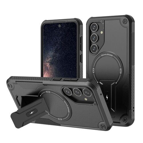 F�r Samsung Galaxy A16 Armor MagSafe Halter Hybrid TPU H�lle Schwarz