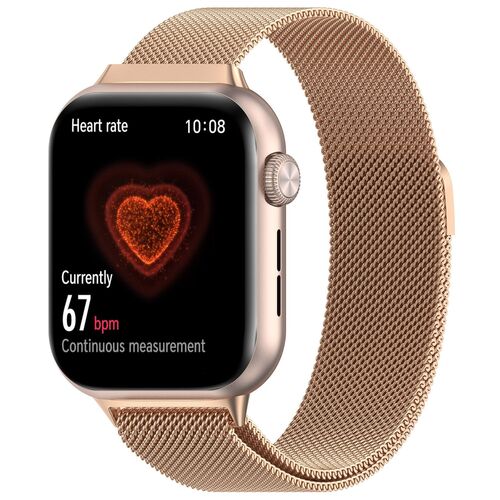 F�r Honor Watch 5 Metall Milan Mesh Magnetverschluss Armband Rose Gold