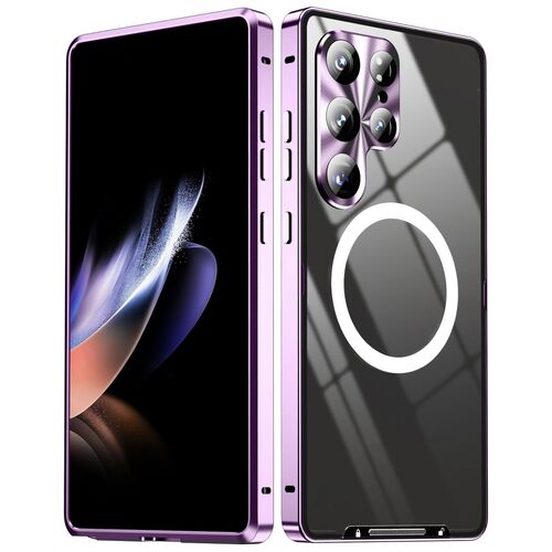 F�r Samsung Galaxy S25 Ultra Magnetische Magsafe Metall H�lle Lila