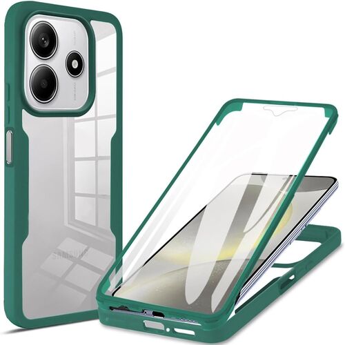 F�r Xiaomi Redmi Note 14 5G Full 360 Acrylic Hybrid TPU H�lle D- Gr�n