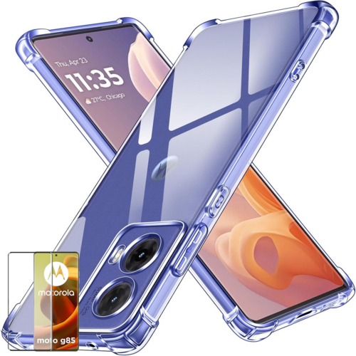 F�r Motorola Moto G85 Schock TPU Silikon H�lle + 4D Curved Hart Glas
