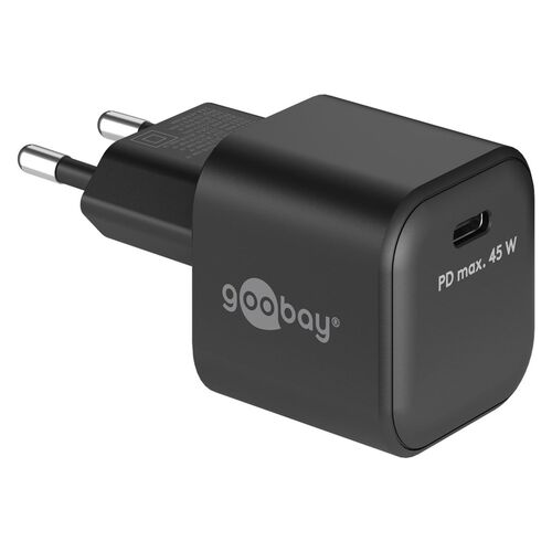 Goobay USB-C(TM) PD GaN Schnellladeger�t Nano 45W Schwarz