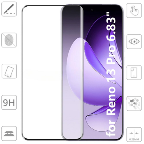 F�r Oppo Reno 13 Pro 5G 1x 4D Full Curved LCD Hart Glas Folie Schutz