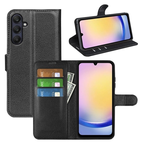 F�r Samsung Galaxy A26 5G Kunstleder Book Wallet Tasche H�lle Schwarz