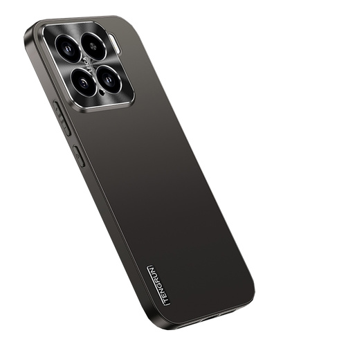 F�r Xiaomi 15 Feinmatte Metall Design Optik Handy H�lle Tasche Schwarz