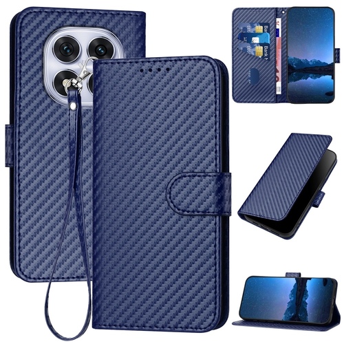 F�r Xiaomi Redmi Note 14 Pro 5G Carbon Fiber Kunstleder H�lle D- Blau
