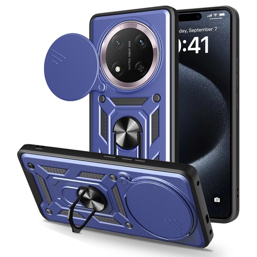 F�r Honor Magic 7 Lite / X9c Sliding Kamera TPU PC Ring H�lle Blau