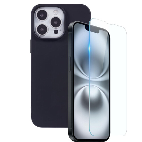 F�r Apple iPhone TPU Silikon Schutz Handy H�lle Schwarz + 9H Hart Glas Folie 