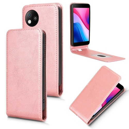 F�r ZTE Blade A35 Lite Vertikale Flip Handy Tasche H�lle Cover Rosa
