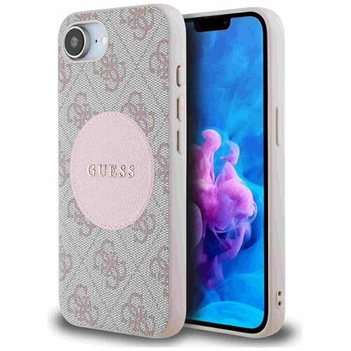 Guess Apple iPhone 16e Circle Classic Logo MagSafe H�lle Case Rosa
