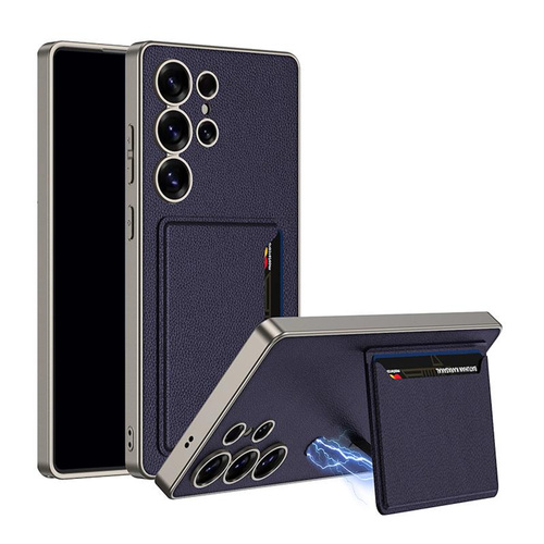 F�r Samsung Galaxy S25 Ultra GKK Kunstleder H�lle Kartenf�chern Lila