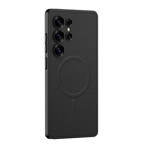 F�r Samsung Galaxy S25 Ultra GKK MagSafe Kunstleder H�lle Case Schwarz