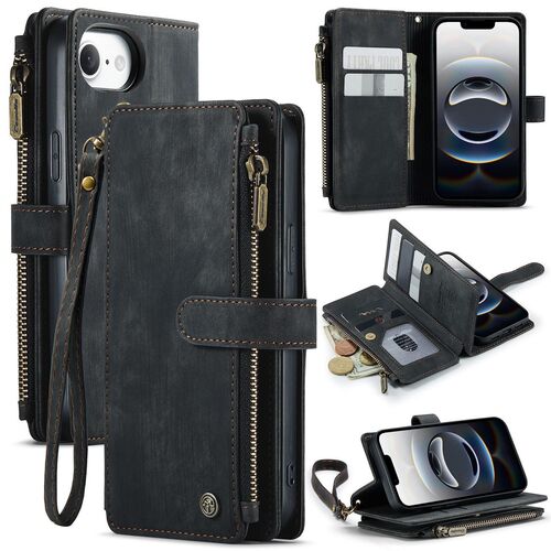 Klapptasche f�r Apple iPhone 17e / 16e Kunstleder Multifunktion Zipper