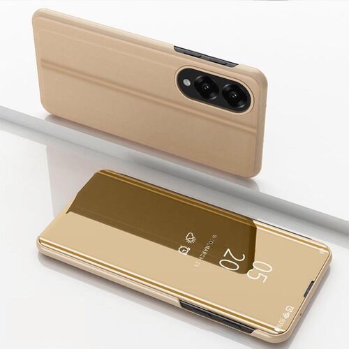 F�r Samsung Galaxy S25 Edge 5G View Spiegel Wake UP Smart H�lle Gold