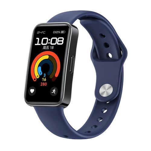 F�r Huawei Watch Band 10 / 10 NFC Solid Color Silikon Armband D- Blau