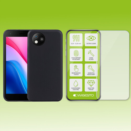 F�r ZTE Blade A35 Lite Silikon Schutz H�lle Tasche TPU Hart Glas Folie AUSWAHL