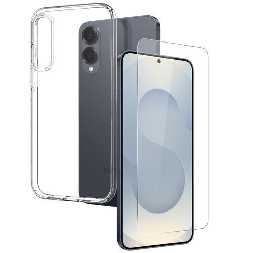 F�r Samsung Galaxy S25 Edge 5G Silikon TPU H�lle Transparent + 9H Glas