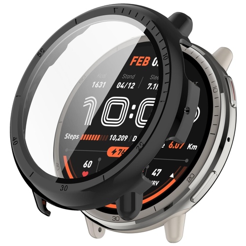 F�r Amazfit Active 2 Kunststoff PC Smart Watch H�lle + Tempered H9 Hart Glas 