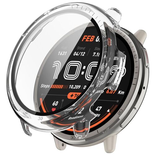 F�r Amazfit Active 2 Kunststoff PC Smart Watch H�lle + Tempered H9 Hart Glas 