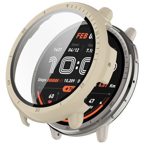 F�r Amazfit Active 2 Kunststoff PC Smart Watch H�lle + Tempered H9 Hart Glas 