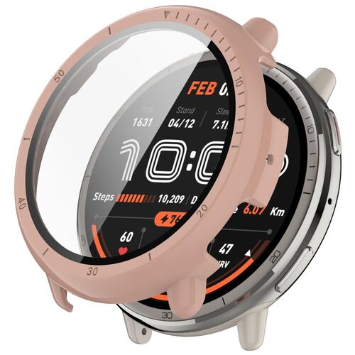 F�r Amazfit Active 2 Kunststoff PC Smart Watch H�lle + Tempered H9 Hart Glas 