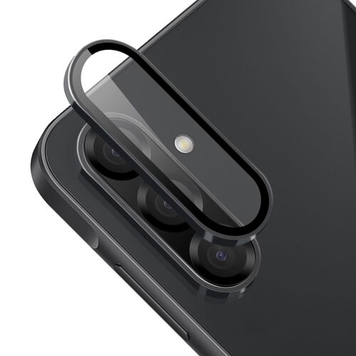 F�r Samsung Galaxy A26 / A36 / A56 Aluminium Ring + Hart Glas Schwarz