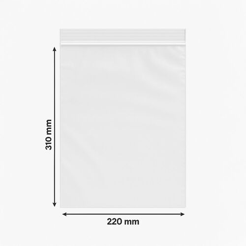 LDPE Schnellverschlussbeutel 220x310 mm - transparent