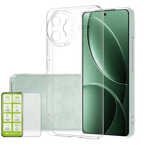 F�r Xiaomi Poco F7 Ultra Silikon TPU H�lle Transparent + H9 Hart Glas
