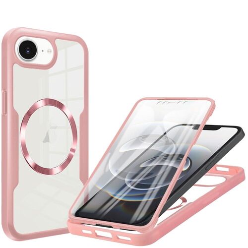f�r Apple iPhone 17e / 16e Full 360 Grad Acrylic Hybrid TPU H�lle Rosa