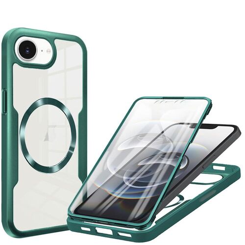 f�r Apple iPhone 17e / 16e Full 360 Grad Acrylic Hybrid TPU H�lle Gr�n