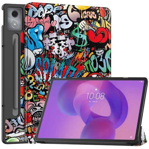 Fr Lenovo Idea Tab Pro 3folt WakeUP Smart Cover Tasche Hlle Graffiti