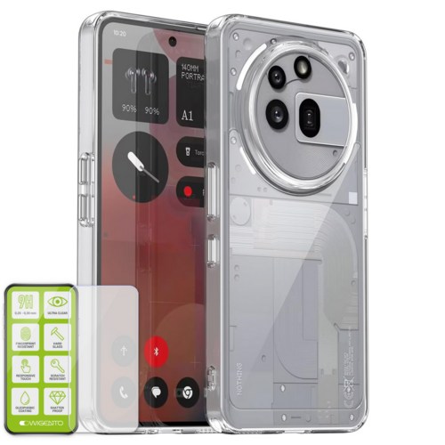 F�r Nothing Phone 3a Pro Silikon TPU H�lle Transparent + H9 Hart Glas