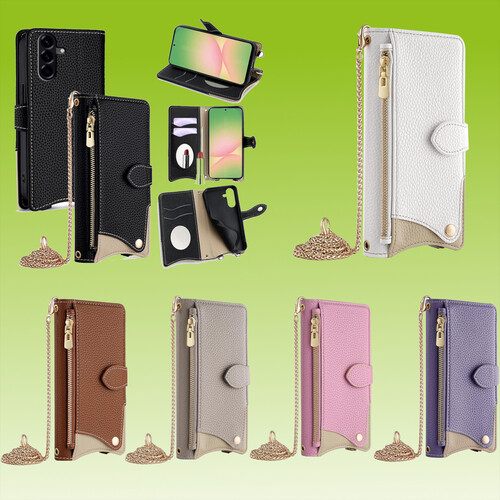 Hochwertige Design Crossbody Chain Kunstleder Schutz Tasche f�r Smartphones