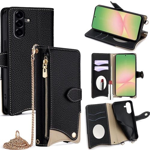 Hochwertige Design Crossbody Chain Kunstleder Schutz Tasche f�r Smartphones 