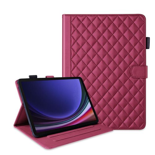 F�r Samsung Galaxy Tab S10 FE Plus Design Kunstleder H�lle Rot