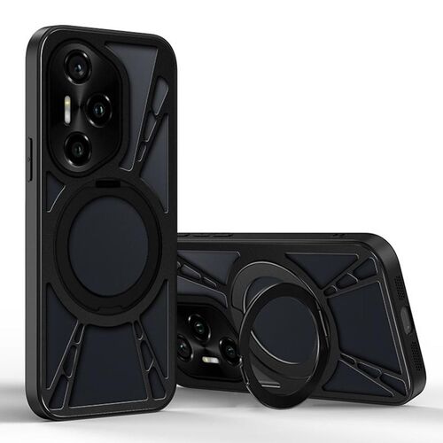 F�r Honor 300 Design Metall Silikon MagSafe K�hl Schutz H�lle Schwarz