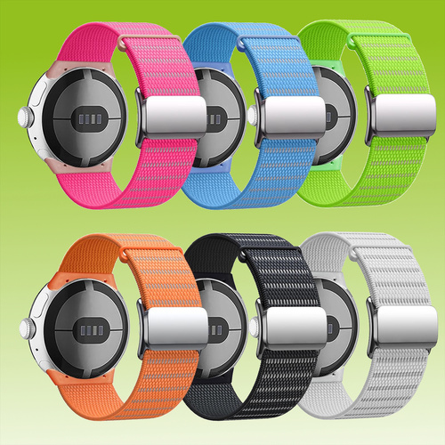 F�r Google Pixel Watch 3 45mm / 3 2 1 41mm Design Magnetverschluss Nylon Armband