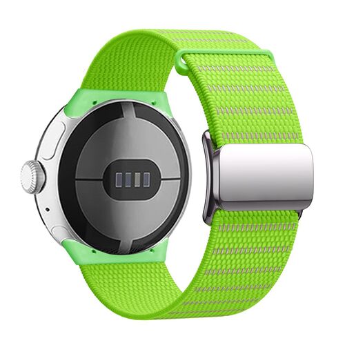 F�r Google Pixel Watch 3 41mm / 2 Magnetverschluss Nylon Armband Gr�n