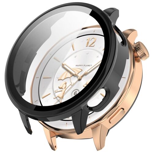 F�r Oppo Watch X2 Kunststoff Schutz Watch H�lle + 9H Hart Glas Schwarz