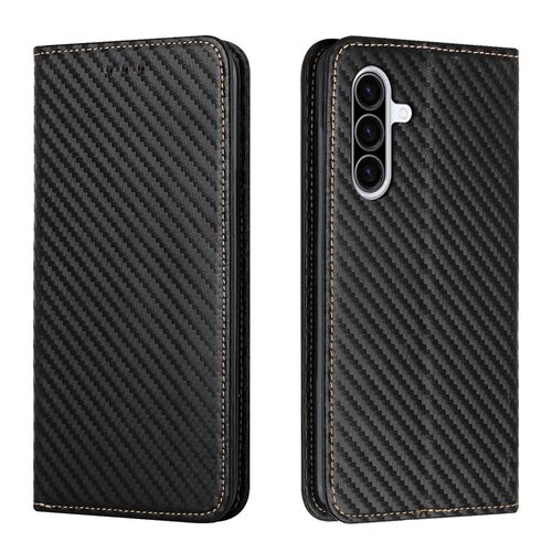 F�r Samsung Galaxy A56 / A36 Carbon Design Kunstleder H�lle Schwarz