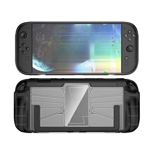 F�r Nintendo Switch 2 Einteilige TPU / PC Hybrid Schutzh�lle Schwarz